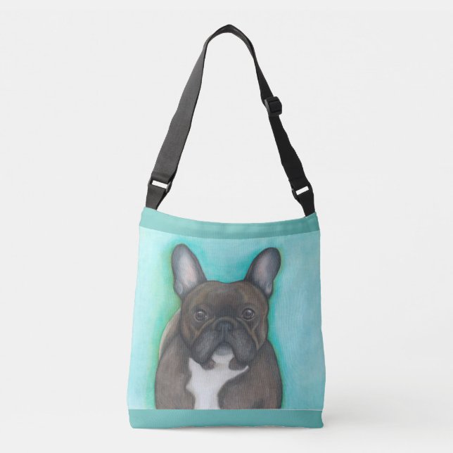 Sac mortuaire Brindle à croix de bouledogue (Devant)
