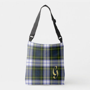 Sac mortuaire décoré d'un monogramme à plaid de