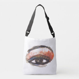 Sac mortuaire orange à croix de fard à paupières