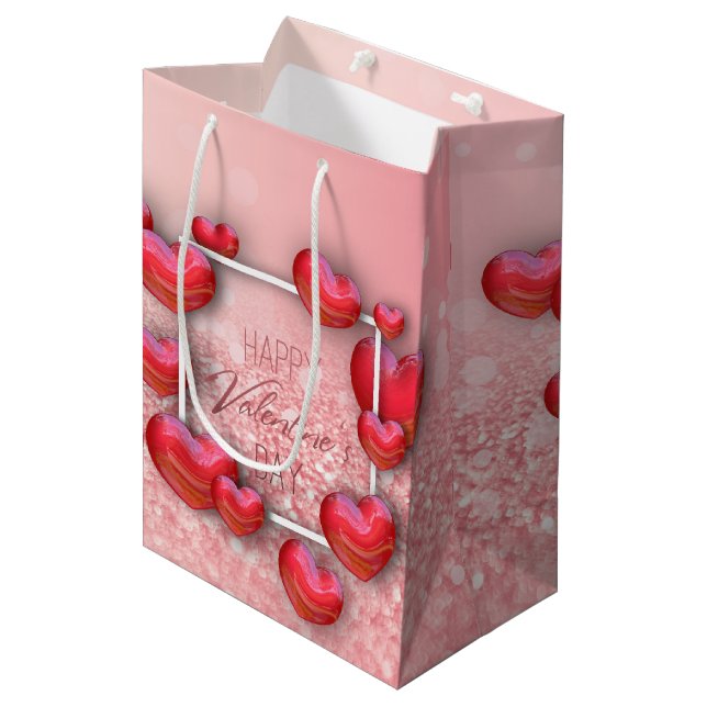 Sac moyen de cadeau de parties scintillantes (Devant Angle)