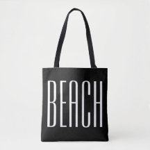 Sac noir et blanc de plage