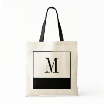 Sac noir et blanc élégant de monogramme