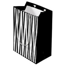 Sac noir et blanc moyen de cadeau