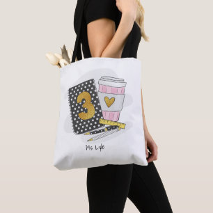 Sac noir personnalisé pour un professeur de troisi