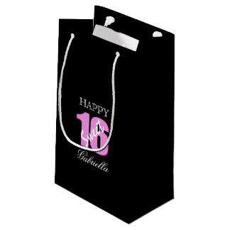 Sac noir rose de cadeau du bonbon 16