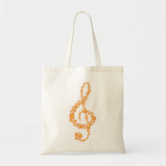 Sac orange de points de clef triple de musique