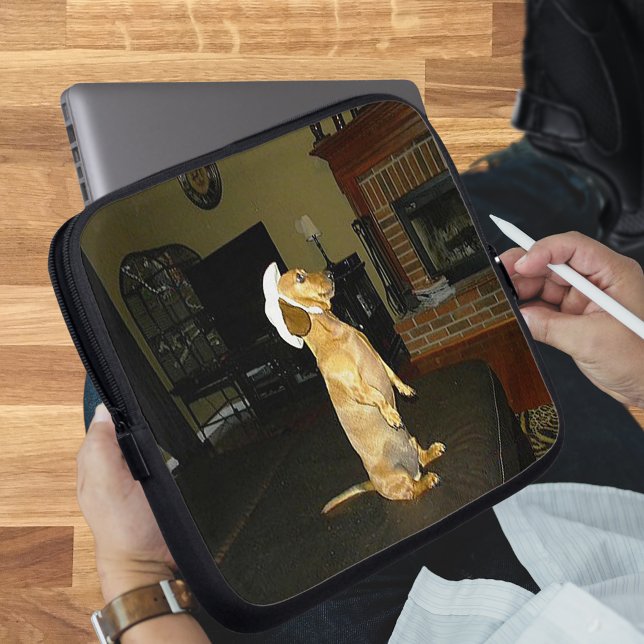 Sac Ordinateur Portable Dachshund Assis (Sitting Pretty Dachshund Laptop Bag)