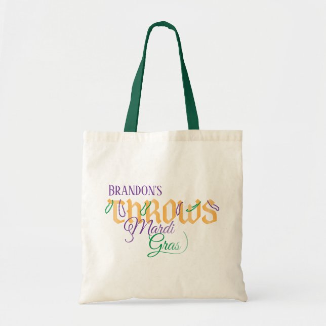 Sac personnalisé de butin de jets de mardi gras (Devant)