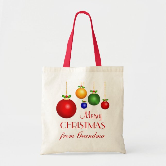 Sac personnalisé de cadeau de Noël - rouge (Devant)