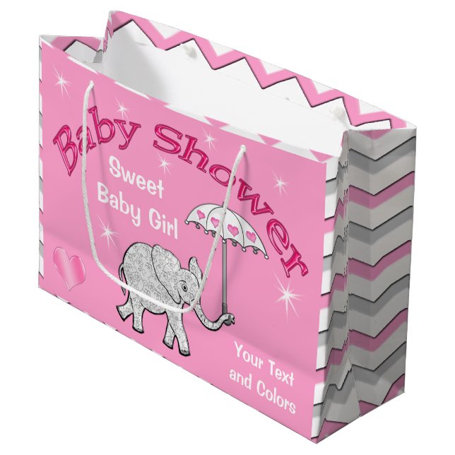 Sac personnalisé de cadeau d'éléphant de baby (Devant Angle)