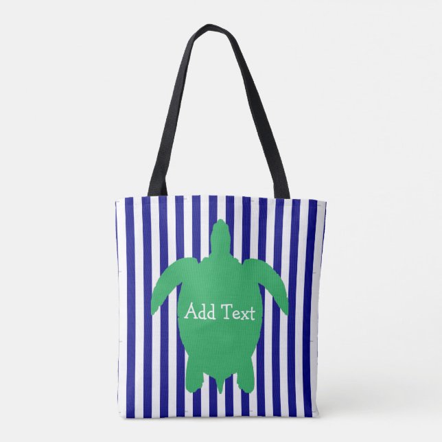 Sac personnalisé de plage de tortue de mer bleue (Dos)