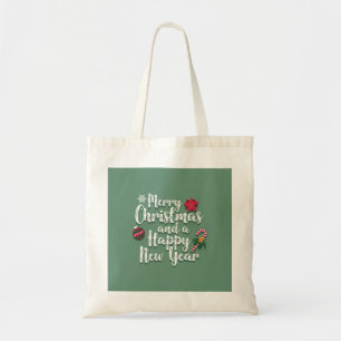 Sac personnalisé décoratif Joyeux Noël Swirl Tote