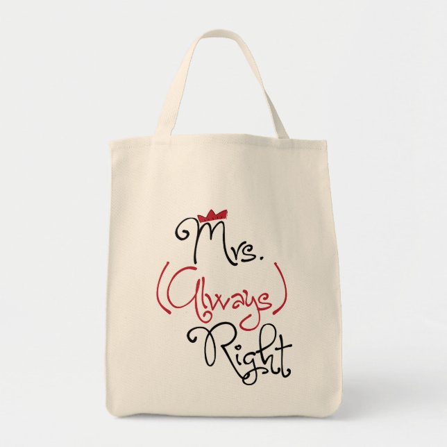 Sac personnalisé Mme Toujours droit (Devant)