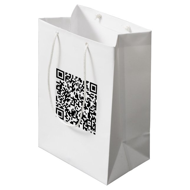 Sac personnalisé moyen avec code QR pour la promot (Devant Angle)