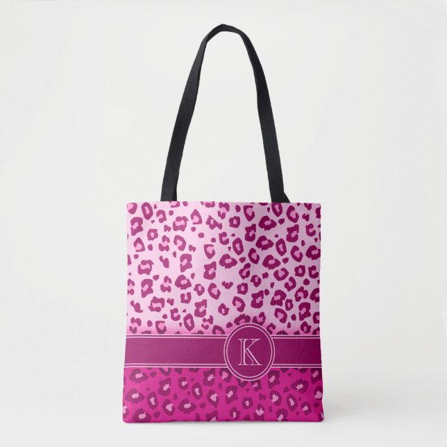 sac poster de animal Empreinte de léopard rose cha (Devant)