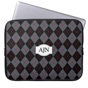 Sac pour ordinateur portable Argyle monogrammé