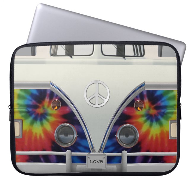 Sac pour ordinateur portable Retro Van avec plaque (Devant)