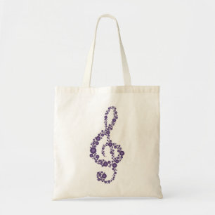 Sac pourpre de points de clef triple de musique