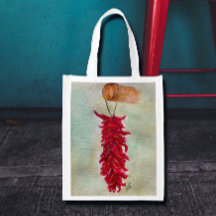 Aquarelle Rouge Chili Ristra Nouveau Mexique