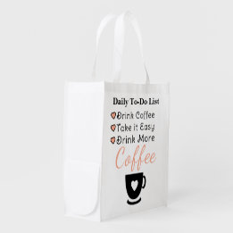 Sac Réutilisable Boire plus de café pêche