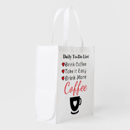 Sac Réutilisable Boire plus de café rouge