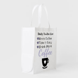 Sac Réutilisable Boire plus de café violet