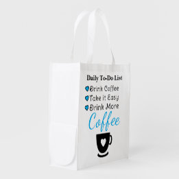 Sac Réutilisable Buvez plus de café bleu