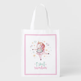 Sac Réutilisable Jolie licorne Ballerina Rose Girls