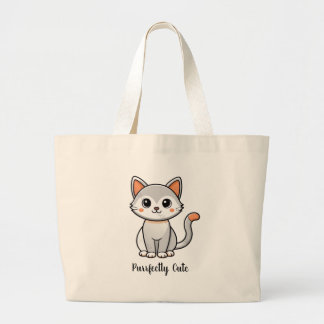 Sac réutilisable pour l'épicerie avec chaton gris