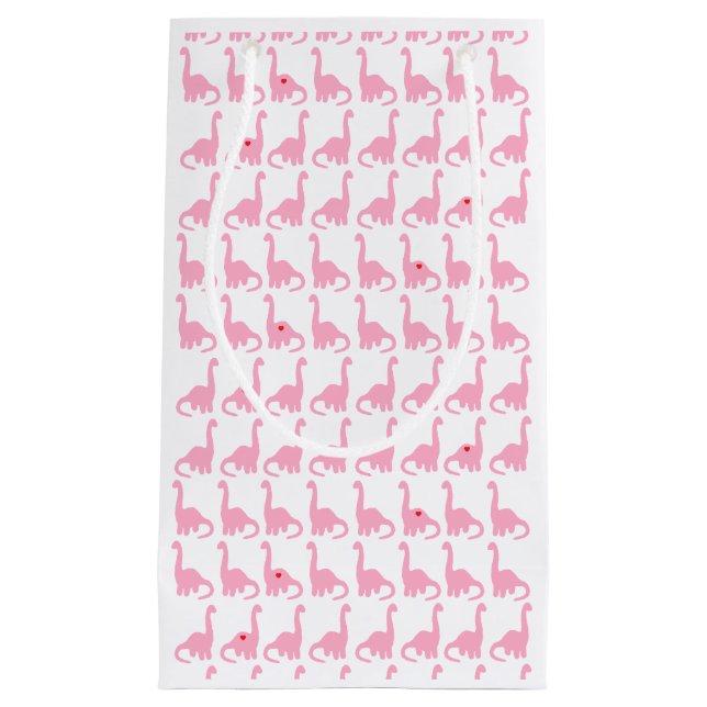 Sac rose de cadeau de dinosaure (Devant)