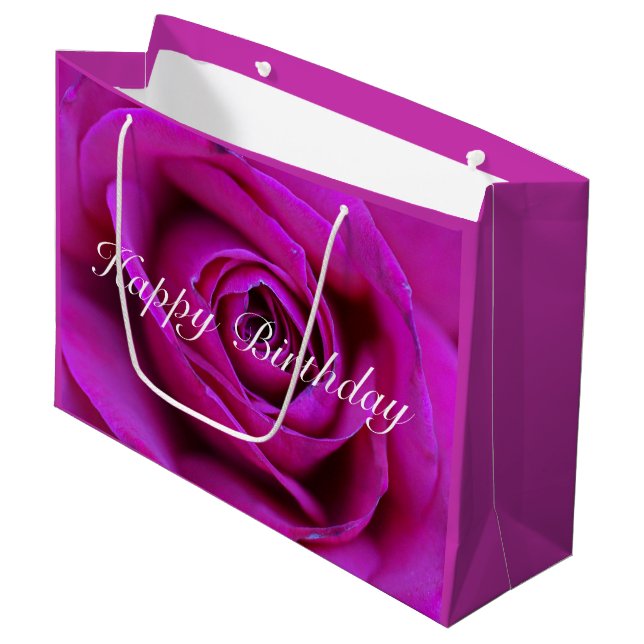 Sac rose de cadeau de joyeux anniversaire (Devant Angle)