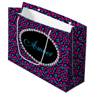 Sac rose et bleu de cadeau d'atterrisseur de