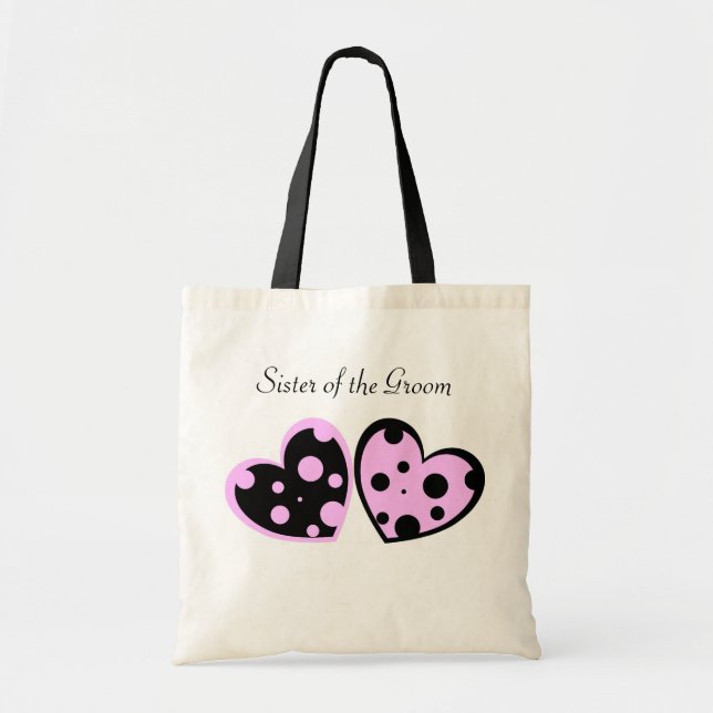 Sac rose et noir de coeurs (Devant)
