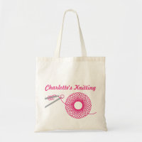 Sac rose tricot nommé
