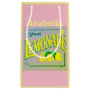 Sac rose vintage de cadeau de signe de limonade