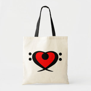 Sac rouge de coeur de clef basse