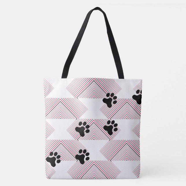 Sac rouge et argenté d'impression de chien (Devant)