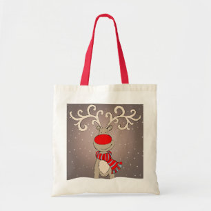 Sac rouge, gris et naturel de renne de Noël
