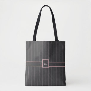 Sac tout-en-dessus-impression noir avec rayures ro