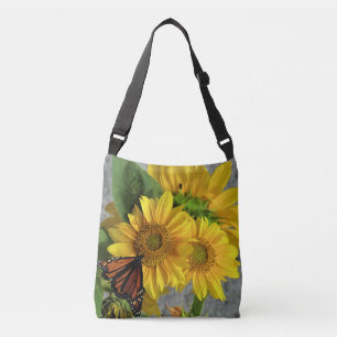 Sac transversal tournesol et papillon monarque