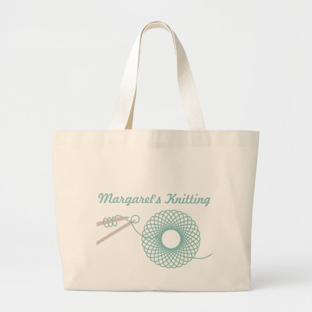 Sac turquoise foncé tricot nommé (Devant)