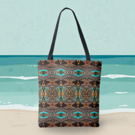 Sac Turquoise Tides Abstrait Tribal