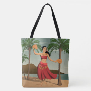 Sac vintage hawaïen de plage de carte postale de