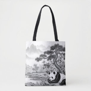 Sac Zen Panda Pagode Lavis Traditionnel AOP