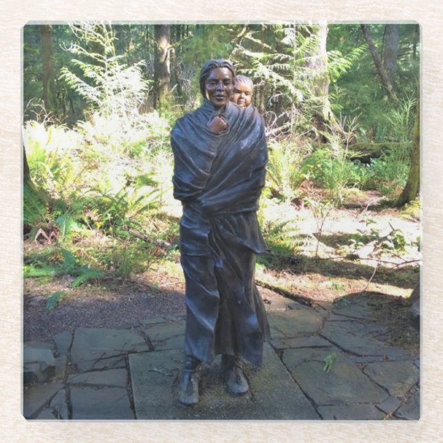 Sacagawea Statue, Fort Clatsop, Astoria, Oregon Glasuntersetzer (Vorderseite)