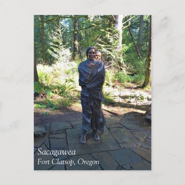 Sacagawea Statue, Fort Clatsop, Astoria, Oregon Postkarte (Vorderseite)