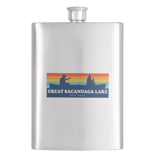 Sacandaga Lake New York Canoe Flachmann (Vorderseite)