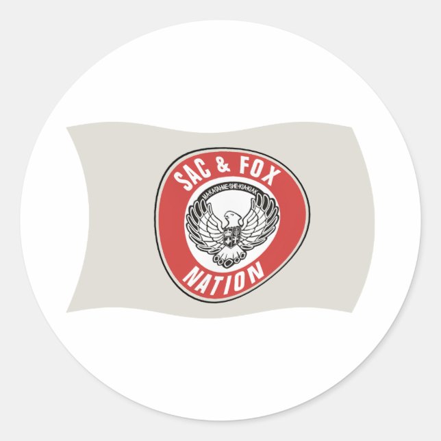 SACC & Fox Nation (Oklahoma) Flag-Aufkleber Runder Aufkleber (Vorderseite)