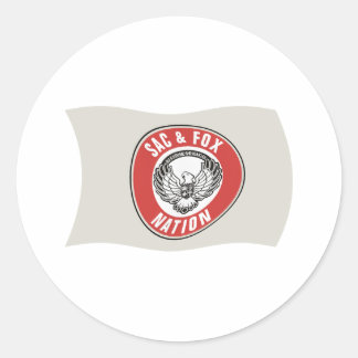 SACC & Fox Nation (Oklahoma) Flag-Aufkleber Runder Aufkleber