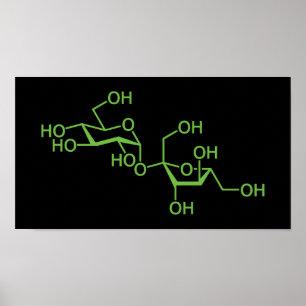 Saccharose-Zuckermolekül Chemisches Diagramm Poster